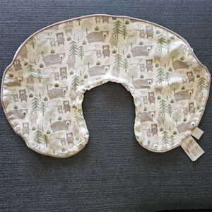 Original Boppy Nursing Pillow Cover with Neutral Woodland Bear & Tree Print